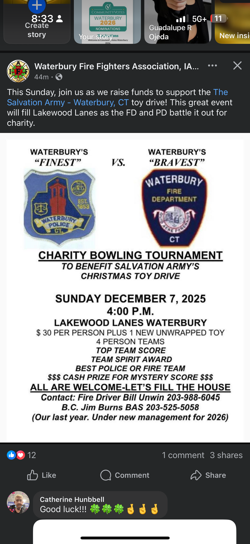 Waterbury’s Finest vs. Bravest: Charity Bowling Tournament to Benefit Salvation Army Toy Drive