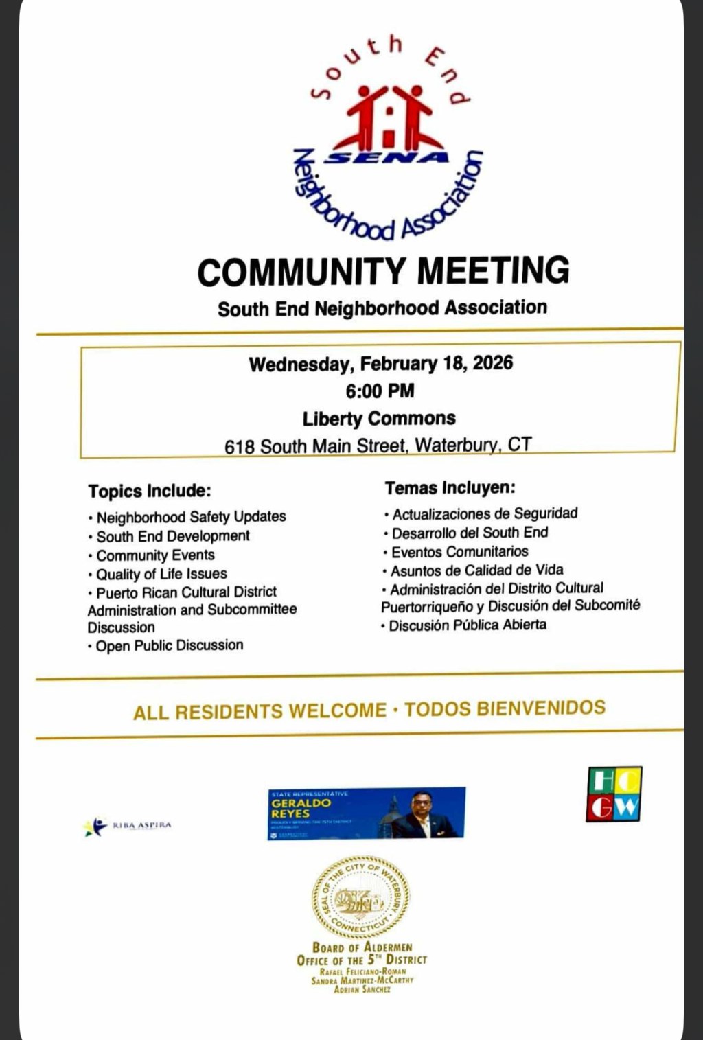 South End Residents Invited to Community Meeting at Liberty Commons Feb.&nbsp;18