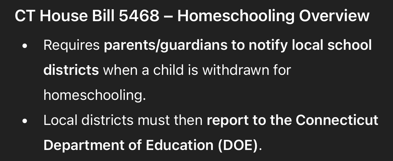 CT H.B. 5468 Protecting Homeschooling Rights in Connecticut or Government Overreach?