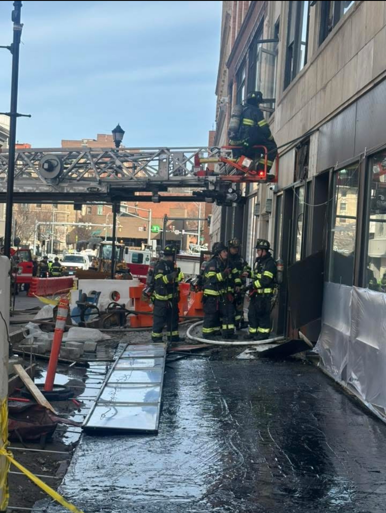 Waterbury Fire Crews Knock Down Bank Street Fire in Downtown Waterbury Friday Morning